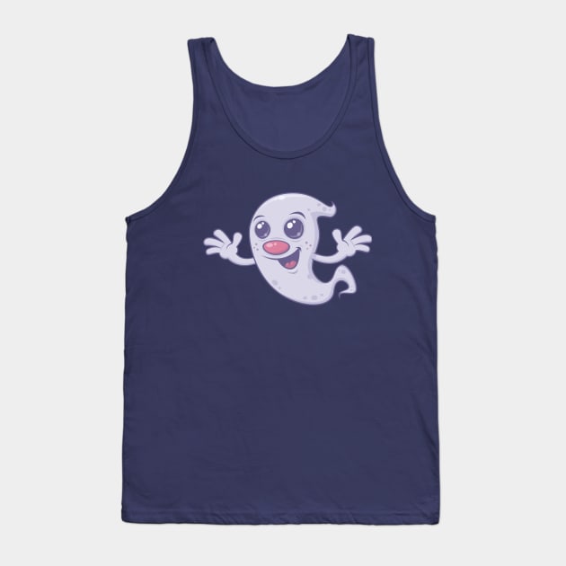 Cute Retro Ghost Tank Top by fizzgig